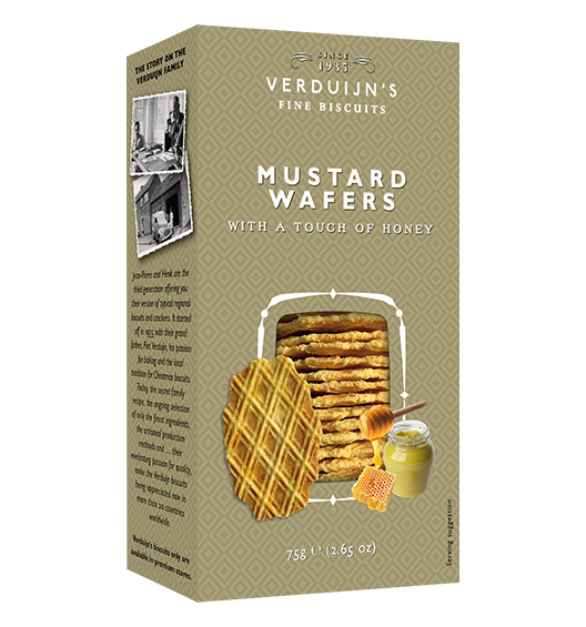 Salzige Waffeln mit Senf und Honig